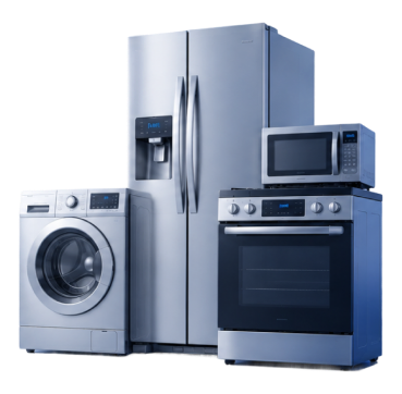 Refrigerator, washer, microwave, and oven